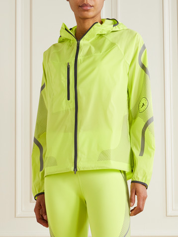 adidas by Stella McCartney TruePace hooded neon recycled-shell track jacket