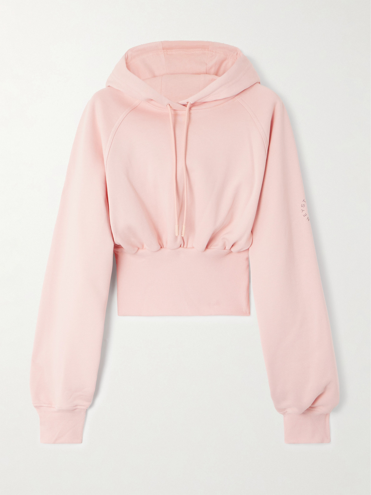 Shop Adidas By Stella Mccartney Truecasuals Cropped Cotton-jersey Hoodie In Pink