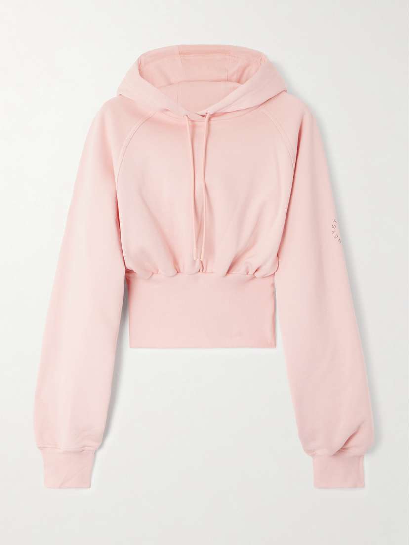 adidas by Stella McCartney Truecasuals Cropped Cotton-jersey Hoodie