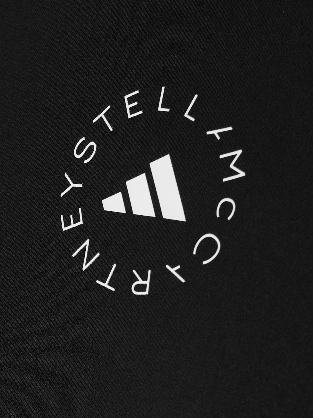 Adidas By Stella Mccartney Truestrength Cutout Cropped Printed Top In Black