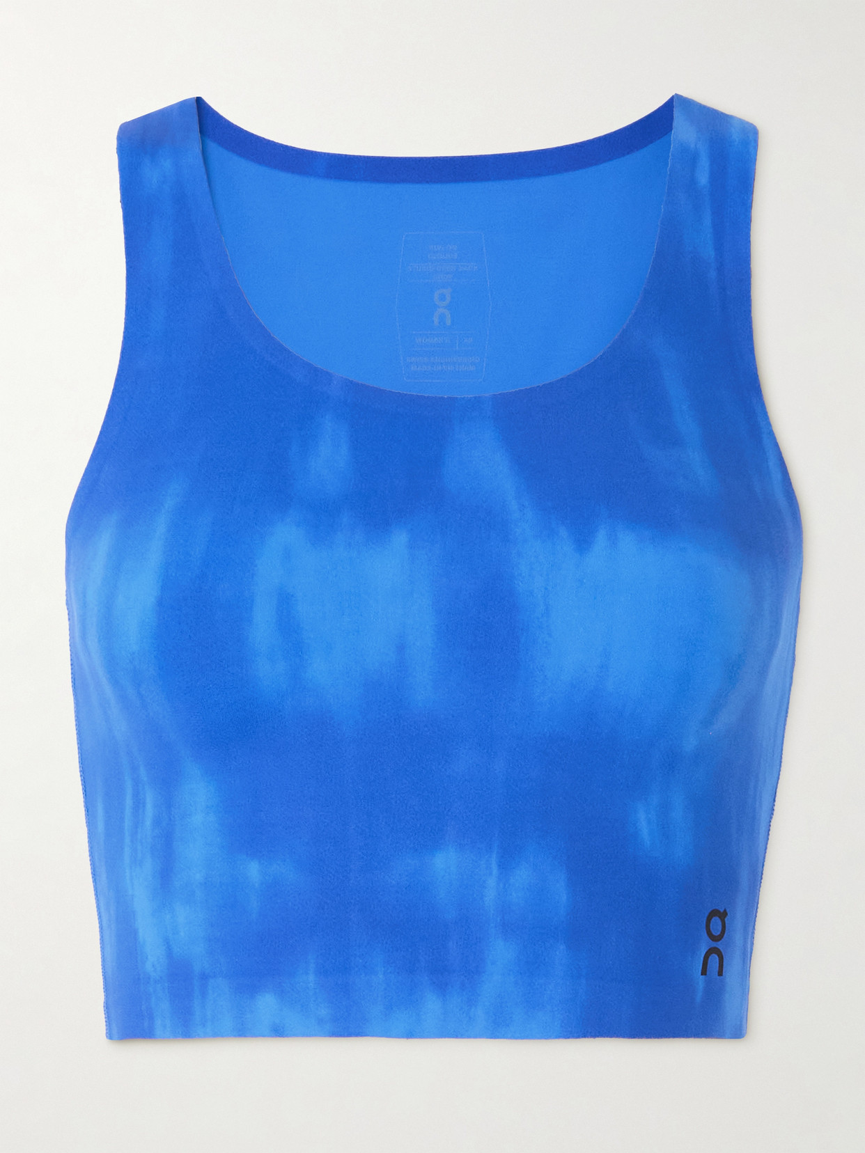 ON - Malibu Cropped Cutout Tie-dyed Stretch Recyled-jersey Tank - Blue