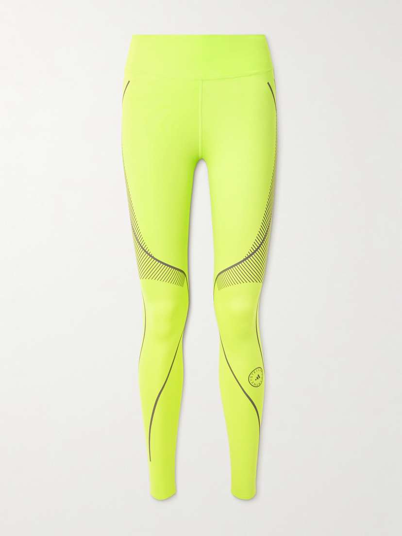adidas by Stella McCartney Truepace Cold.rdy Neon Recycled-stretch Leggings