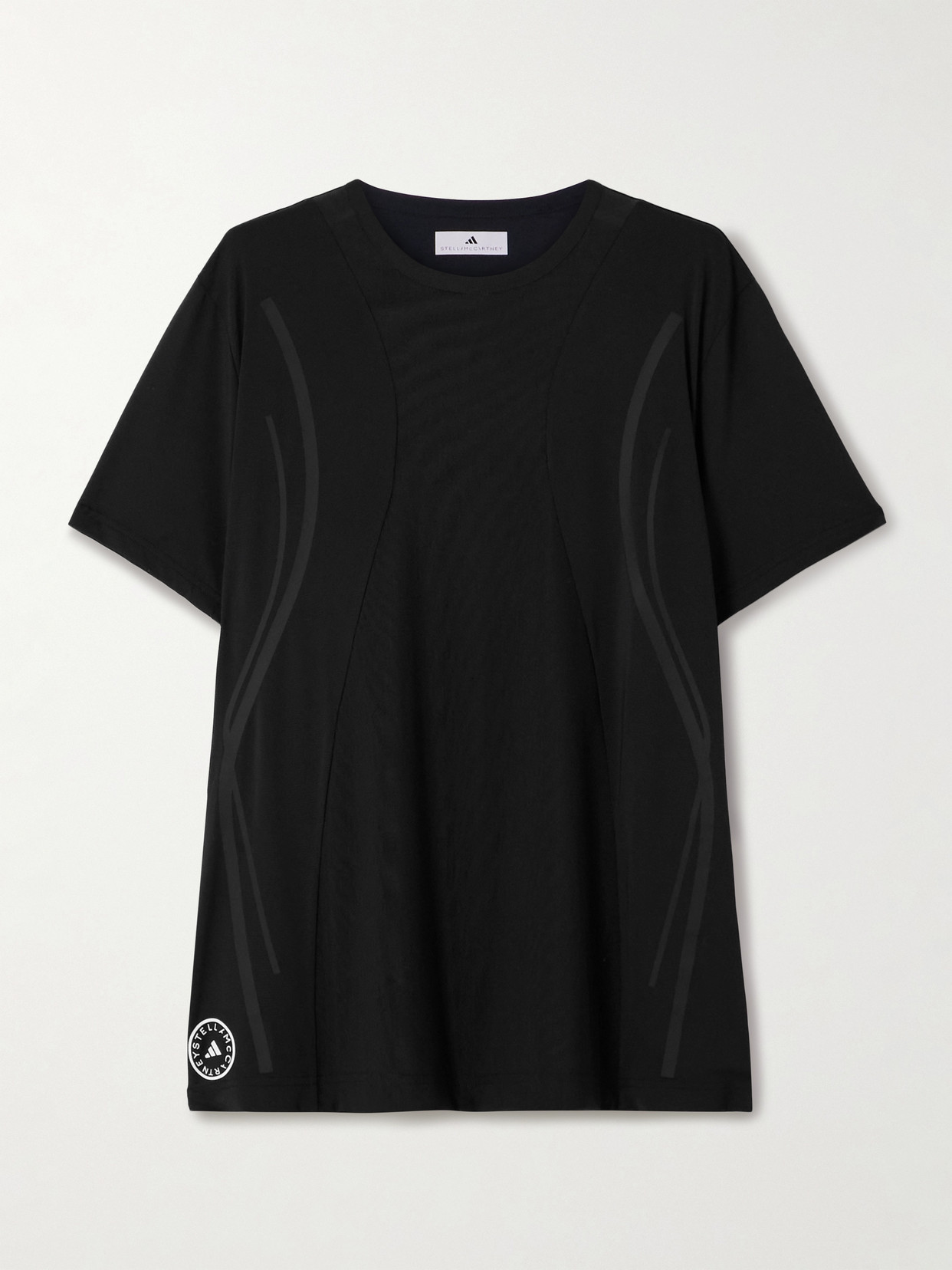 adidas by Stella McCartney - Truepace Mesh-trimmed Jersey Running T-shirt - Black
