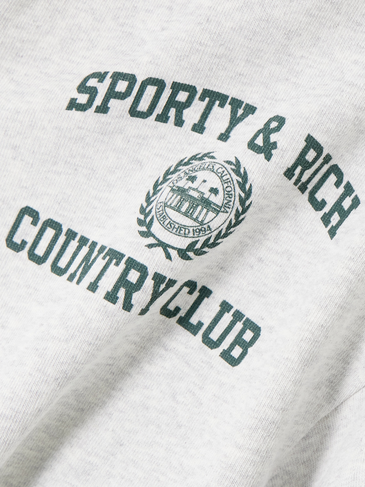 Sporty And Rich Varsity Crest Printed Cotton-jersey Hoodie In Gray