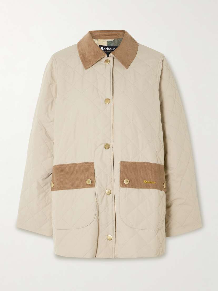 Barbour Corinne Cotton Corduroy-trimmed Quilted Shell Jacket