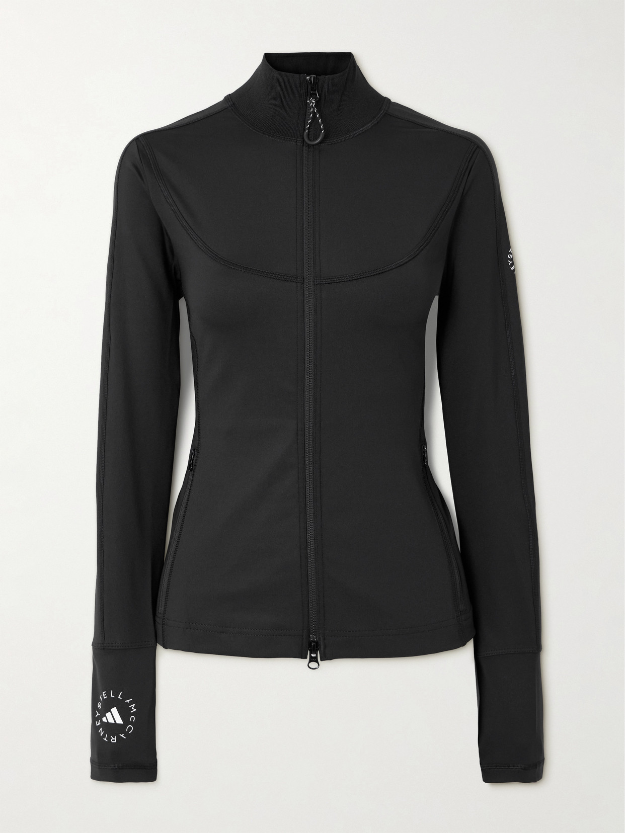 Adidas By Stella Mccartney Truepurpose Printed Recycled Stretch-jersey Top In Black
