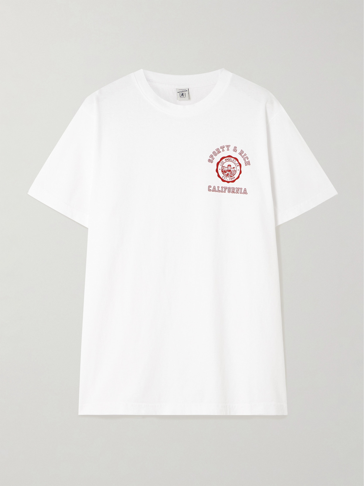 Sporty & Rich - California Printed Cotton-jersey T-shirt - White