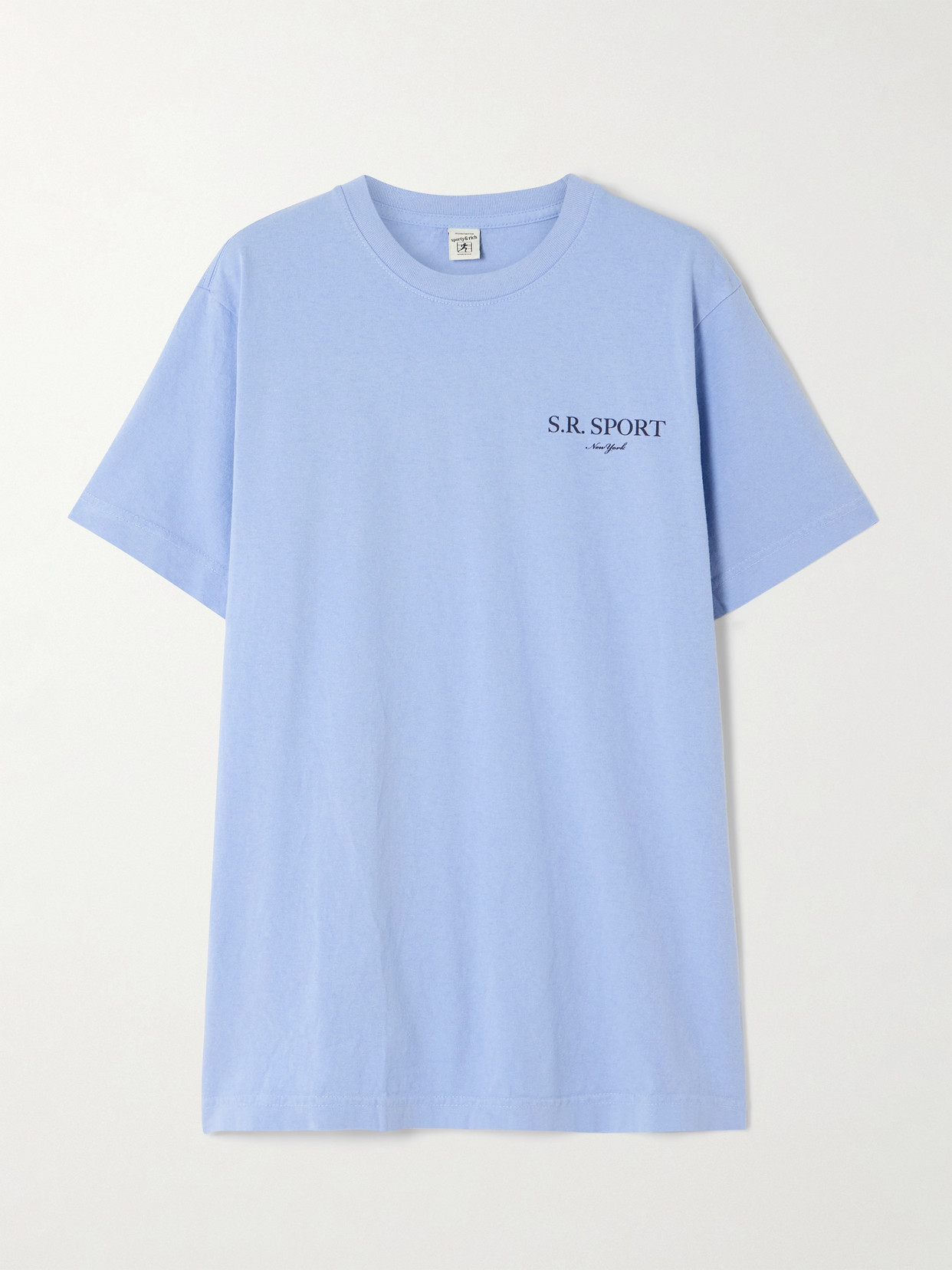Sporty & Rich - Wimbledon Printed Cotton-jersey T-shirt - Light blue