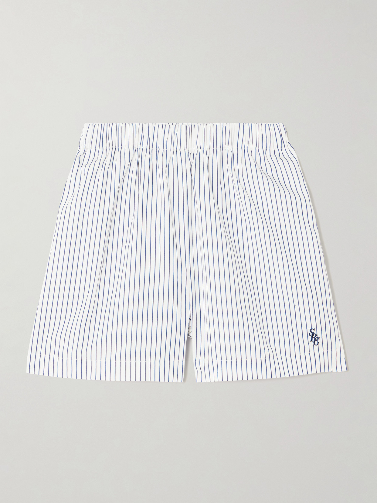 Sporty And Rich Sporty & Rich Src Poplin Striped Shorts In Blue