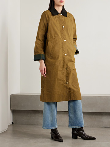 BARBOUR Ettie corduroy-trimmed waxed-cotton jacket
