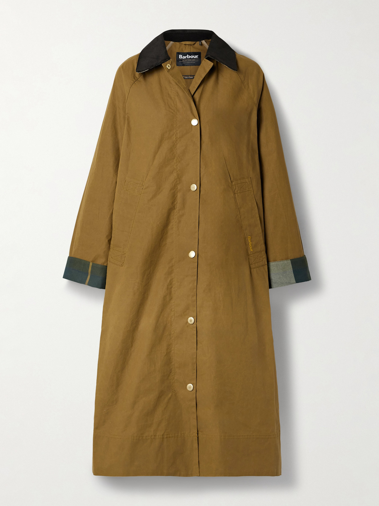 Barbour Long Raglan Sleeve Jacket With Side Pockets In Brown