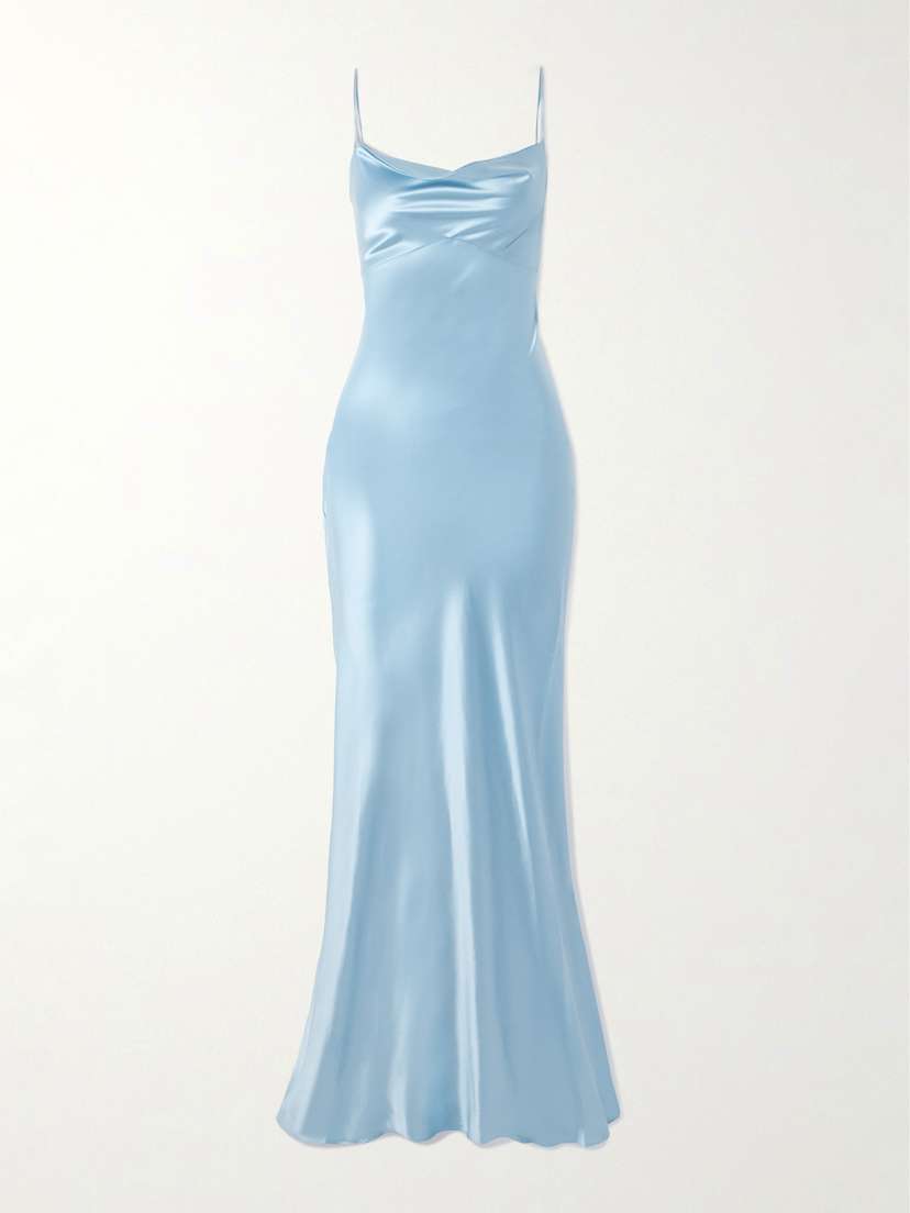 Rosamosario Ricca Draped Silk-satin Nightdress