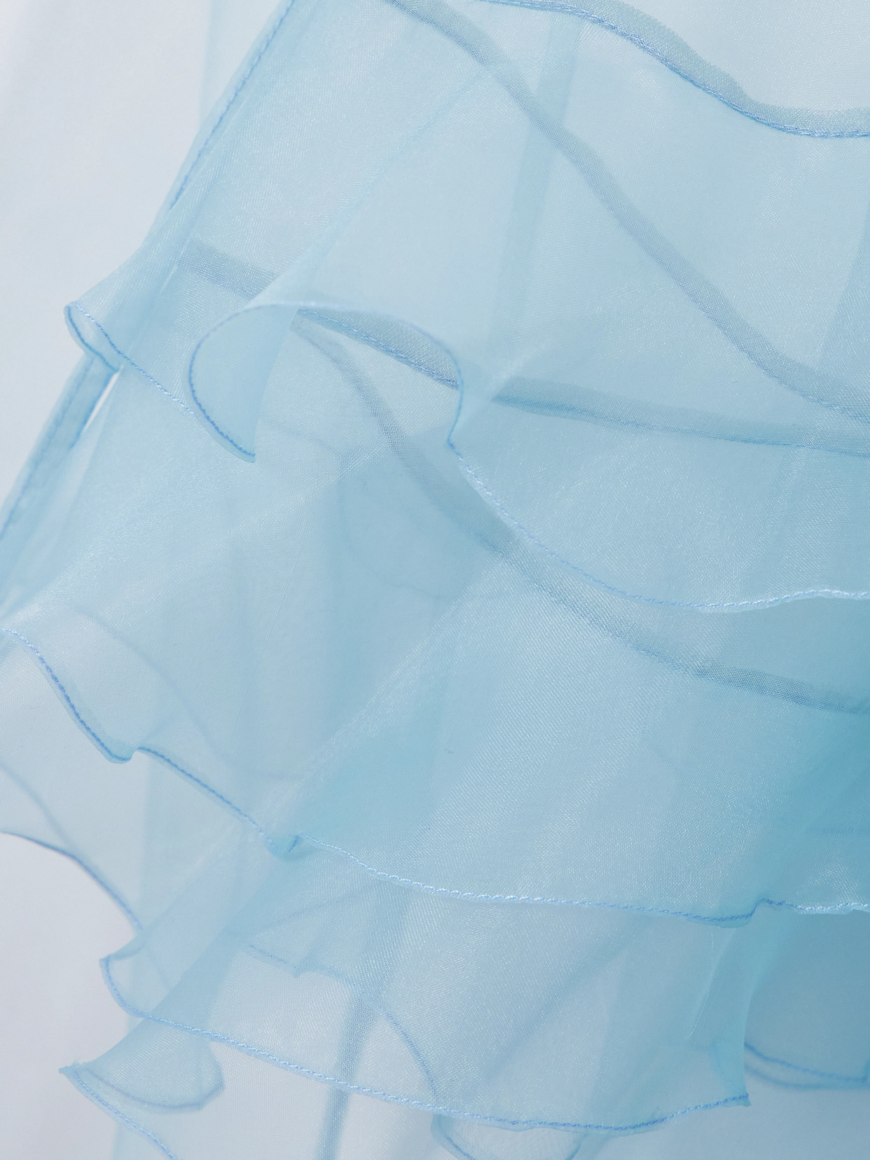 Rosamosario Ricca Ruffled Silk-organza Robe In Blue