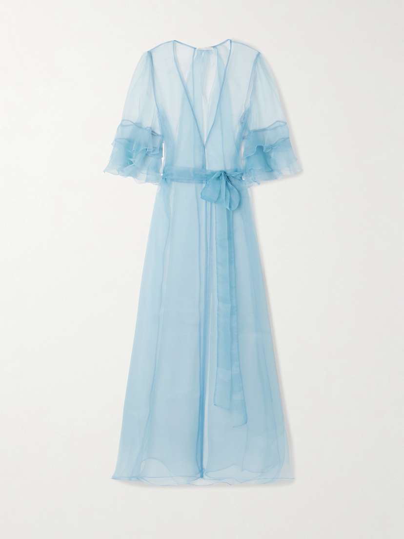 Rosamosario Ricca Ruffled Silk-organza Robe