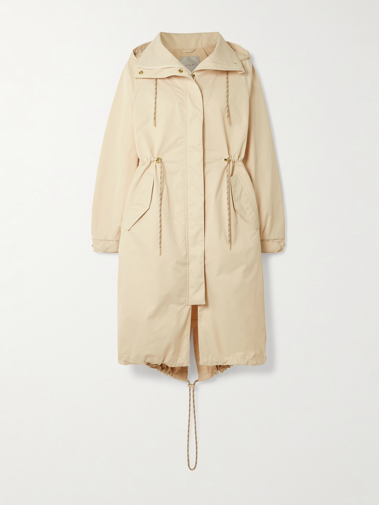 Varley Tybalt Hooded Tech-twill Jacket In Cream