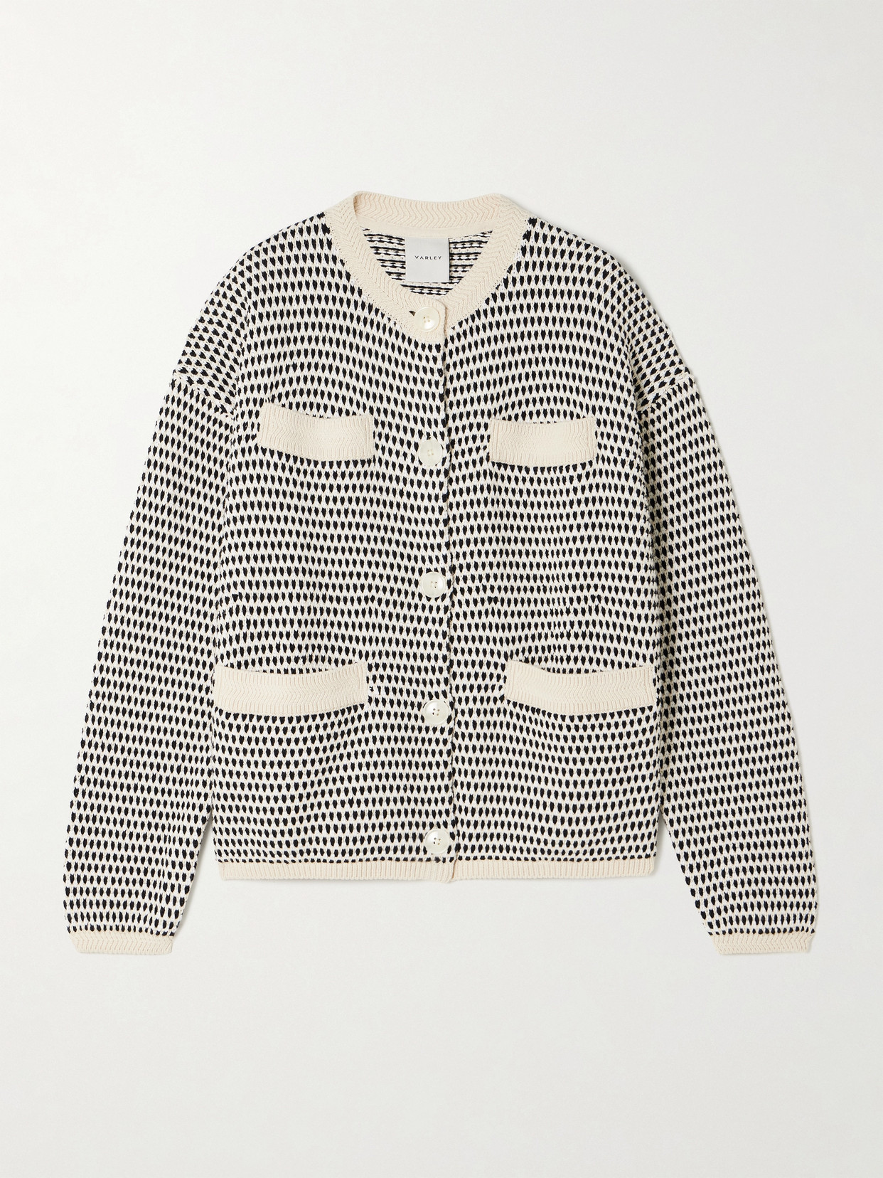 Varley Tidewell Textured Knit Jacket In White