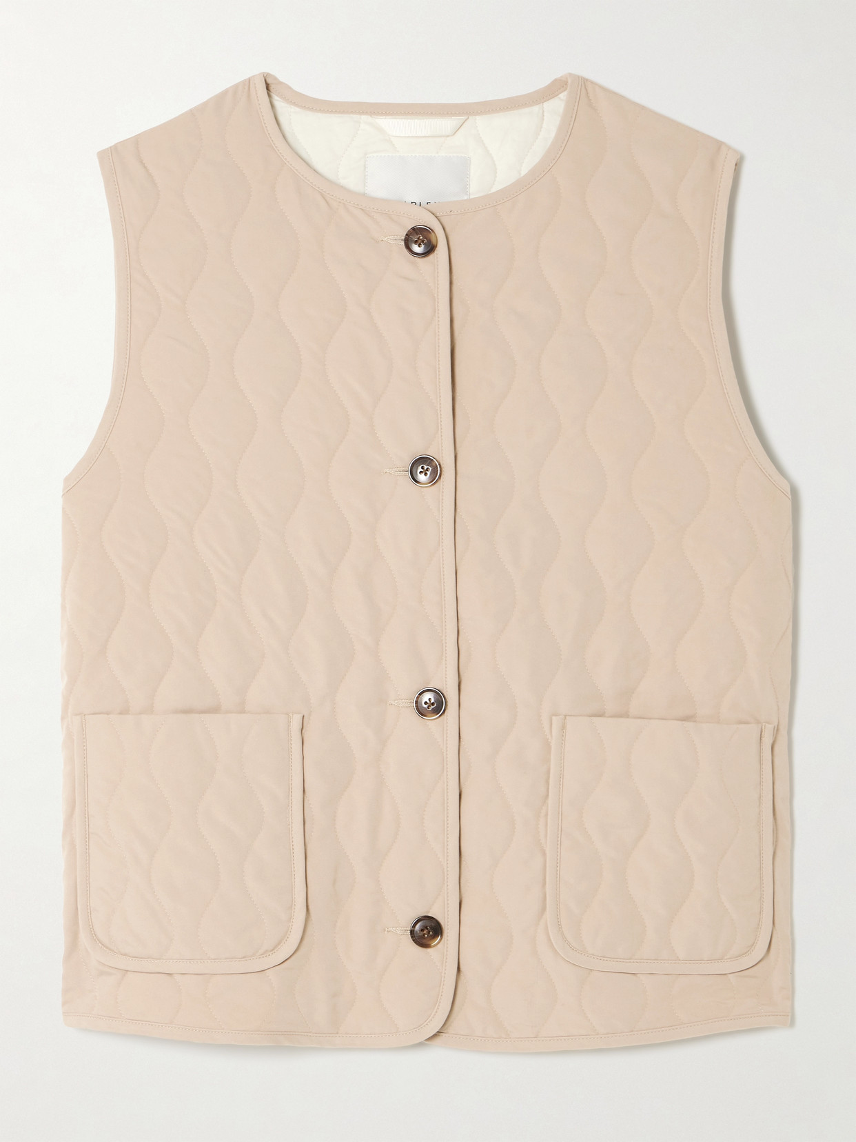 Varley Quilted Padded Twill Waistcoat In Neutrals