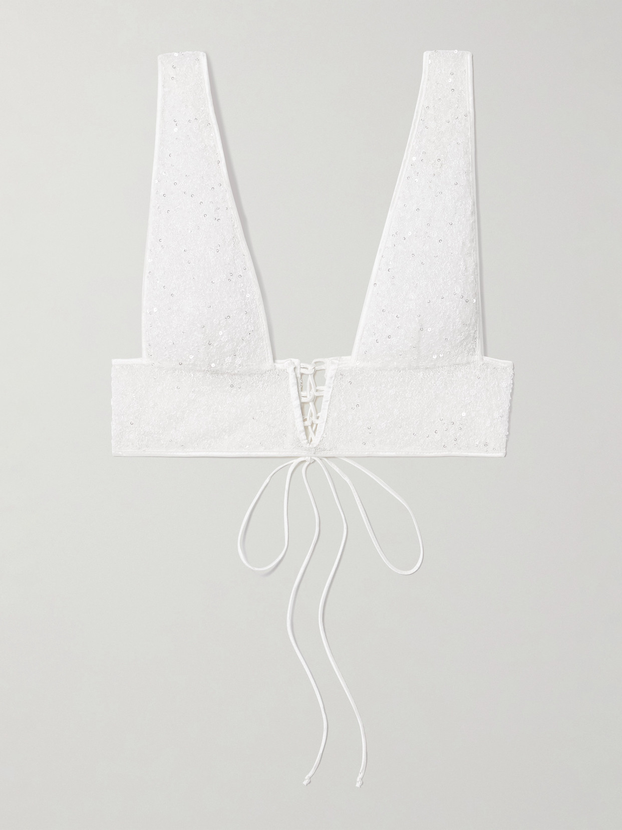 Kiki De Montparnasse Ange Sequin-embellished Embroidered Tulle Soft-cup Bra