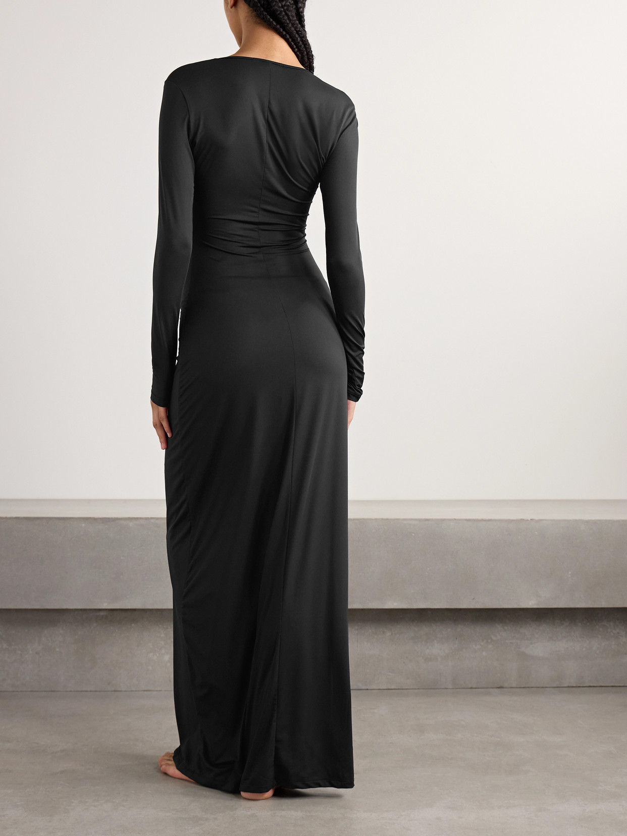 Kiki De Montparnasse Echauffe Cutout Stretch-jersey Gown In Black