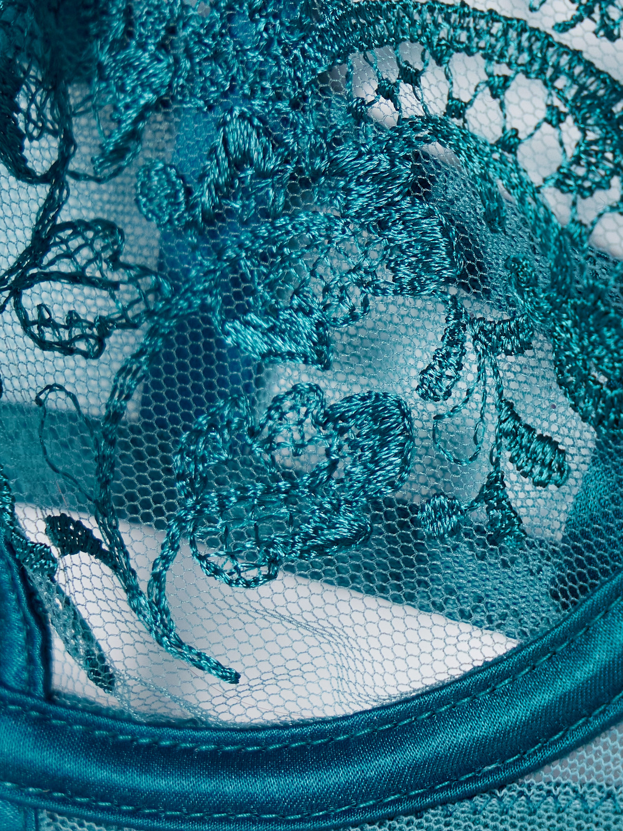 Kiki De Montparnasse Juliette Satin-trimmed Embroidered Tulle Soft-cup Underwired Balconette Bra In Blue