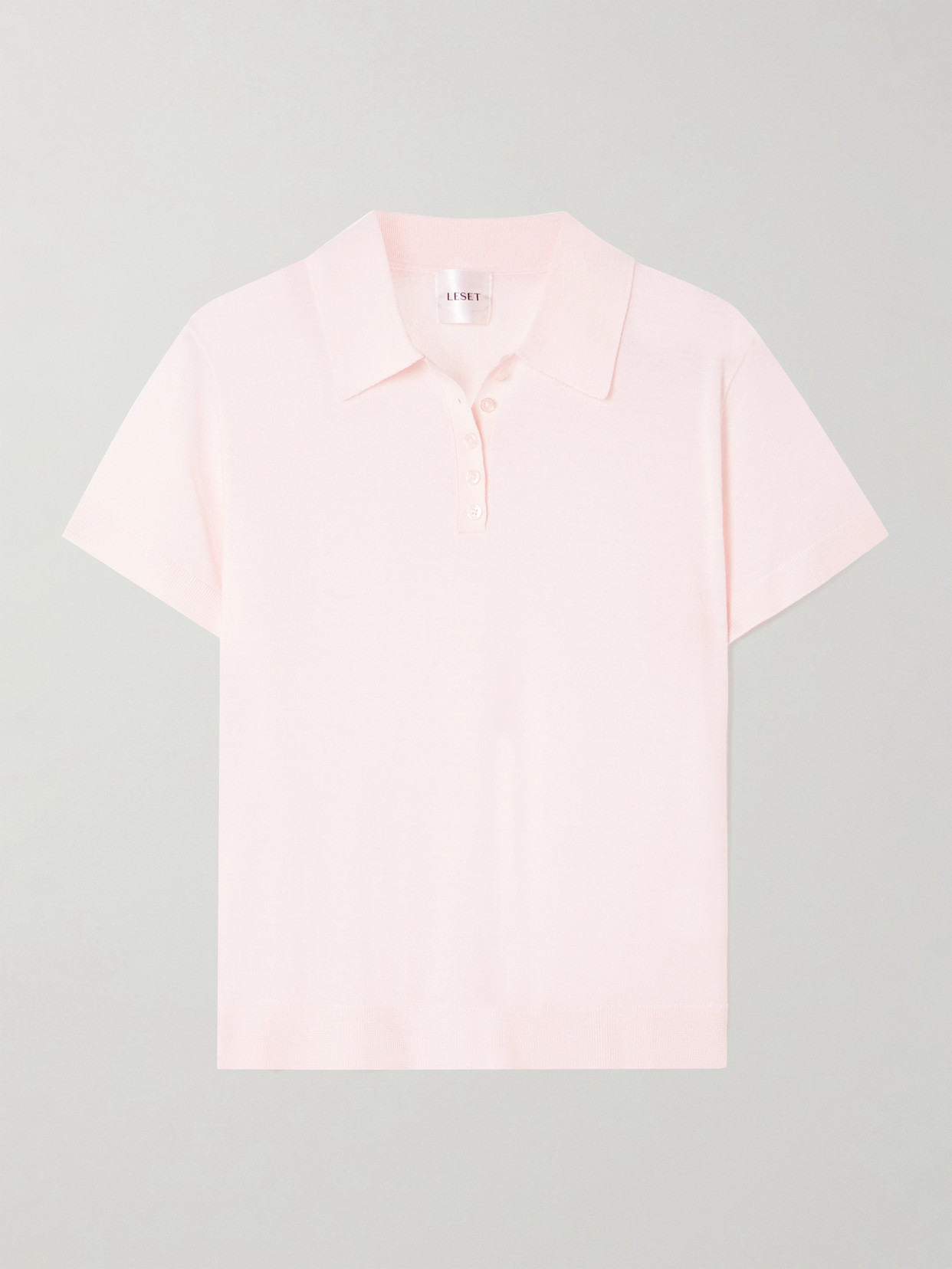 Leset James Merino Wool Polo Shirt In Pink