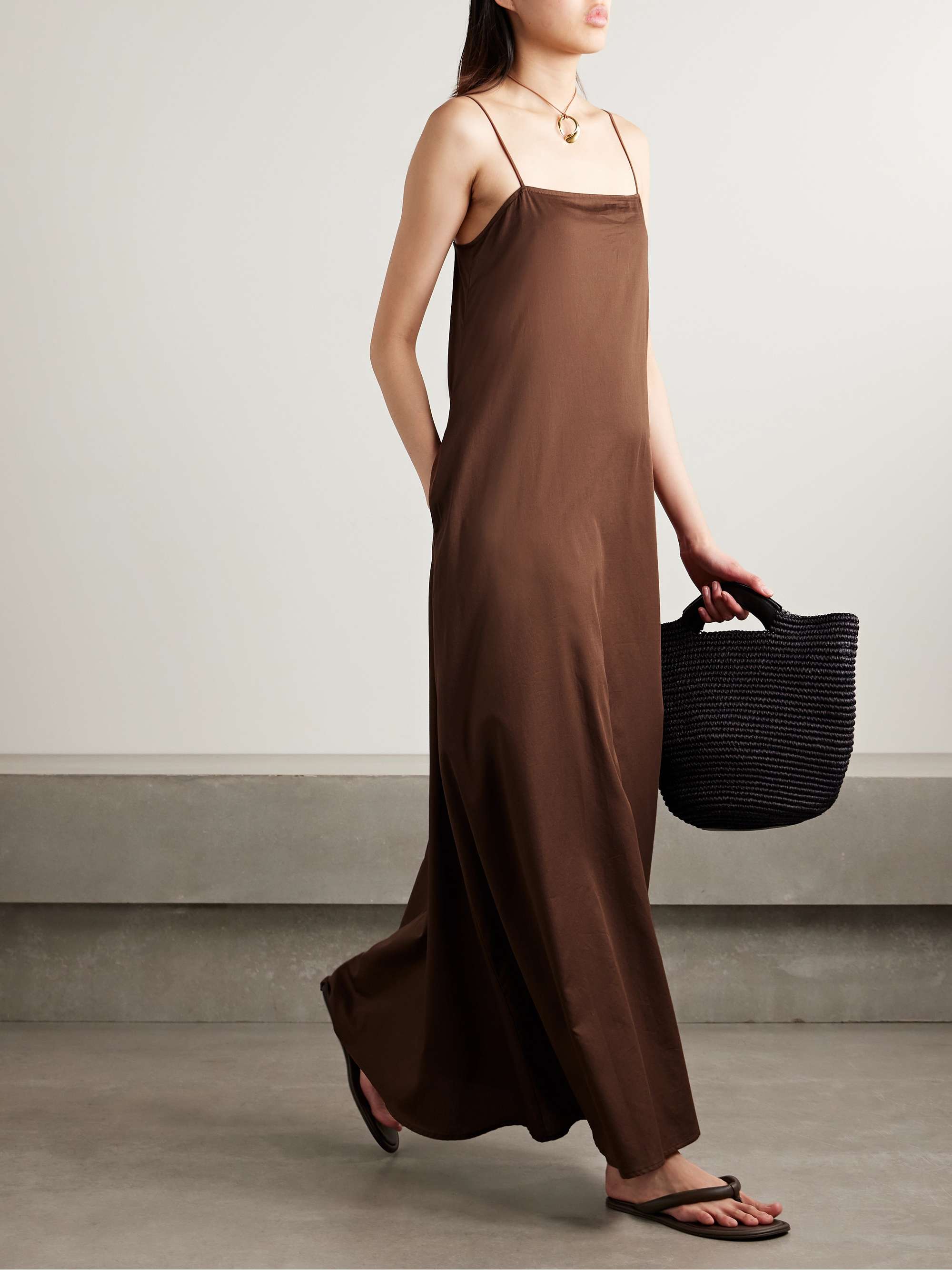 LESET Yoko cotton-voile maxi dress