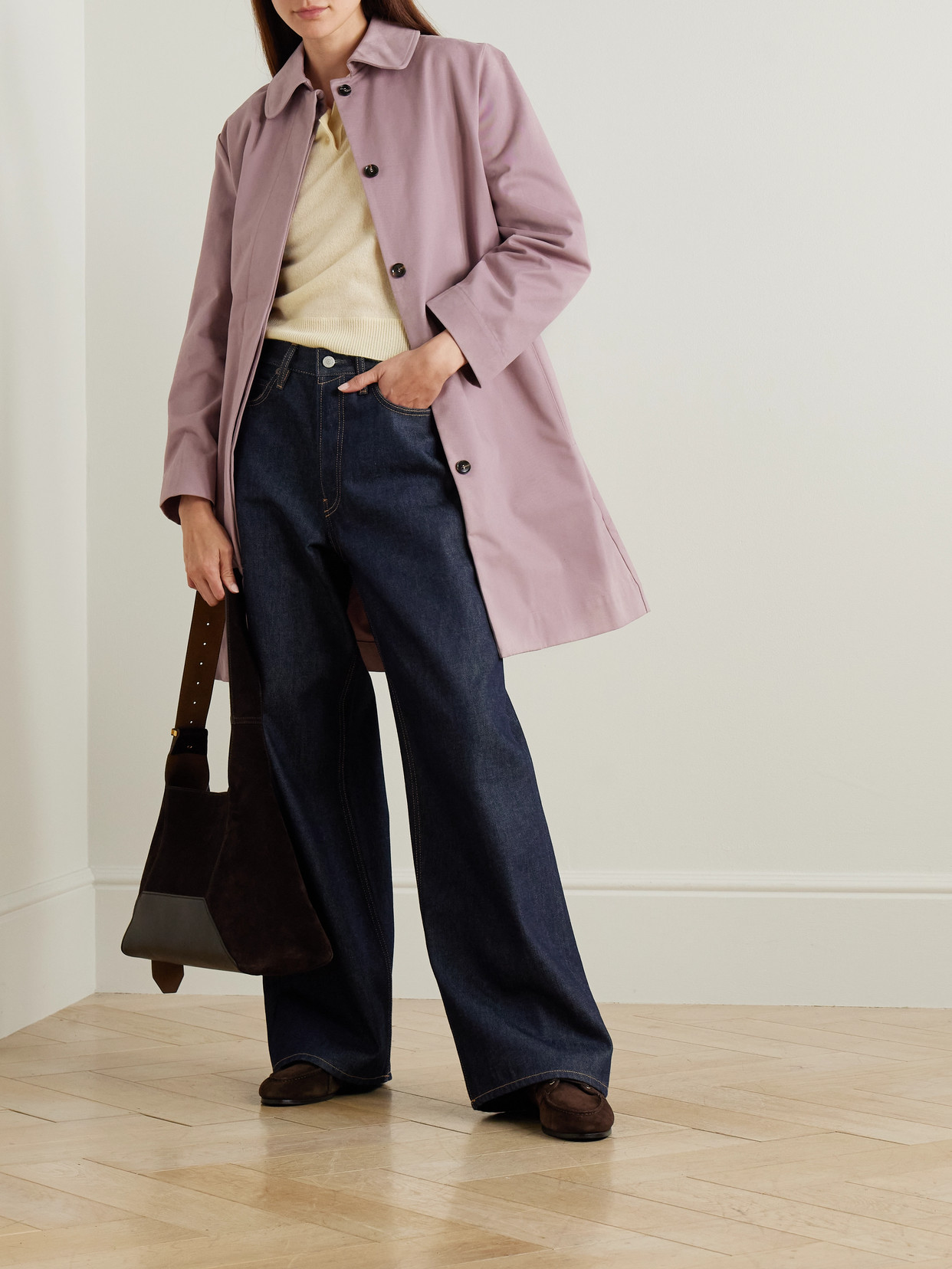 Leset Yuri Cotton-twill Coat In Pink