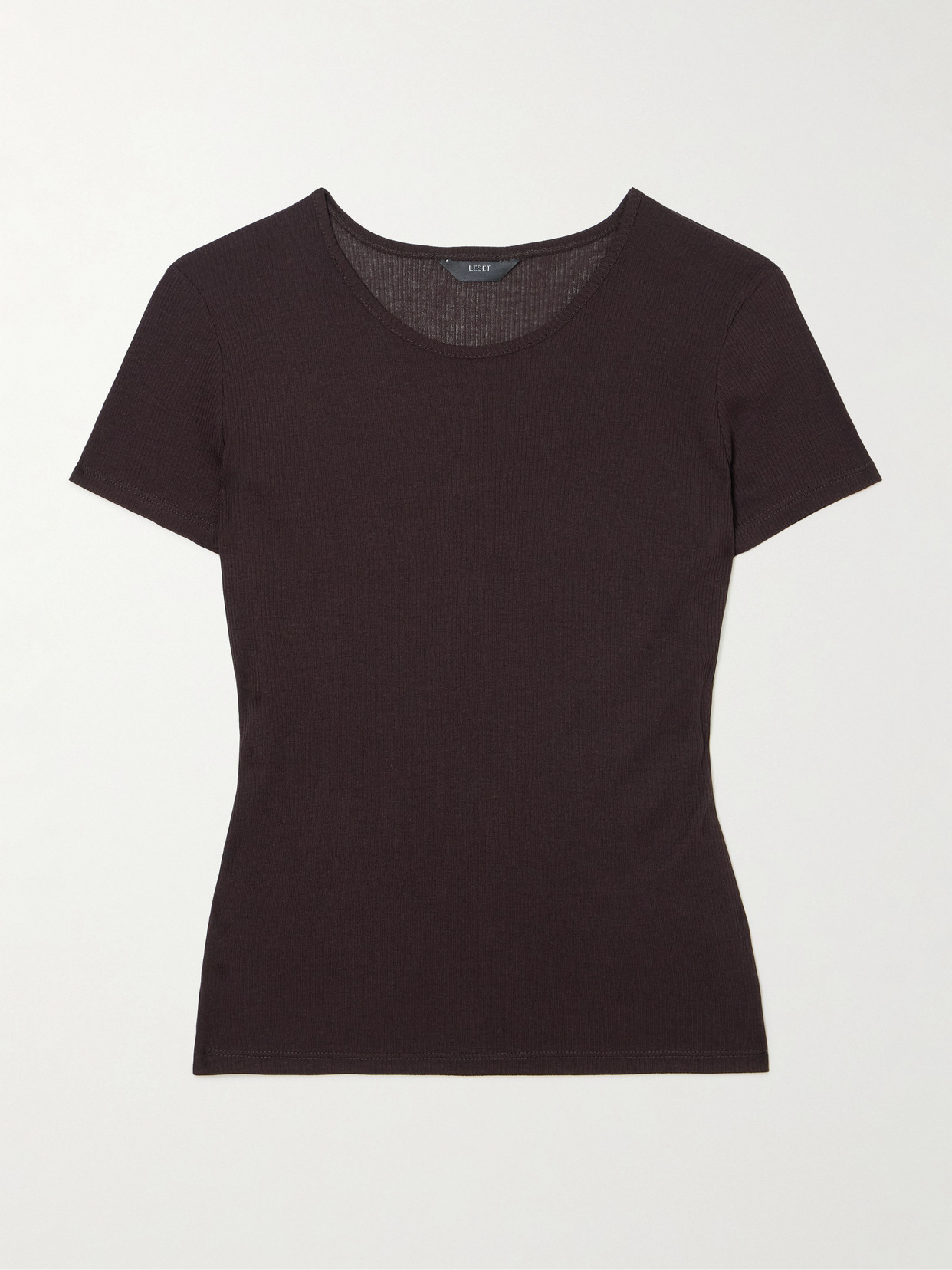 LESET - Rozzi Ribbed Jersey T-shirt - Brown