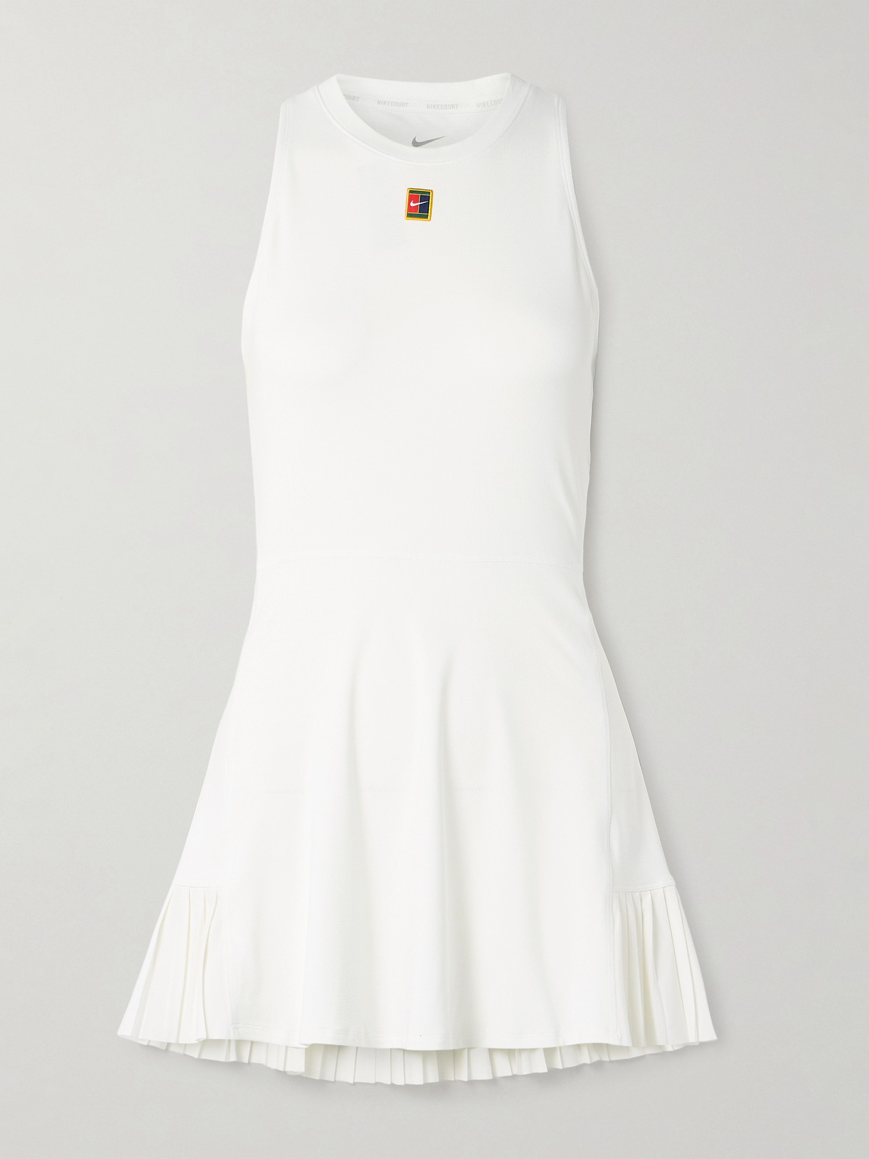 Nike + Wimbledon Court Slam Paneled Dri-fit Tennis Dress In White
