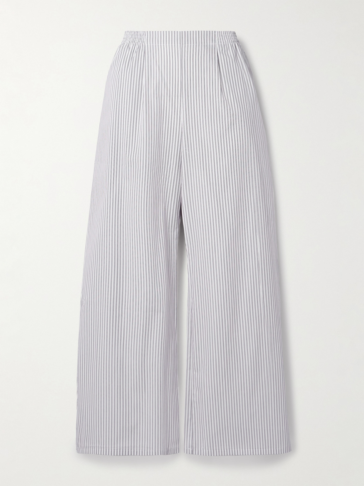 Leset Yoshi Pinstriped Cotton-blend Poplin Wide-leg Pants