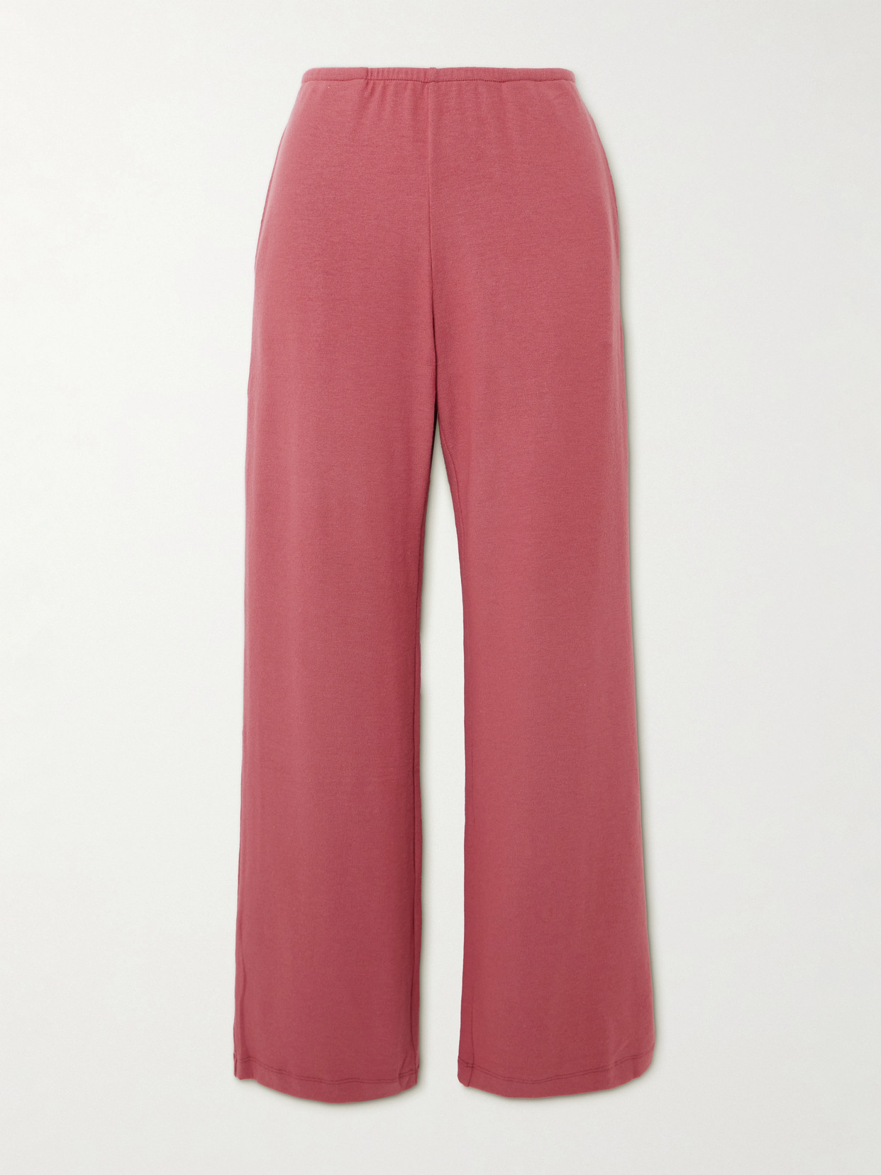 Leset Lauren Stretch-jersey Flared Track Pants In Burgundy