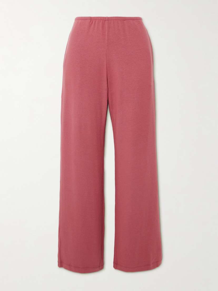 LESET Lauren Stretch-jersey Flared Track Pants