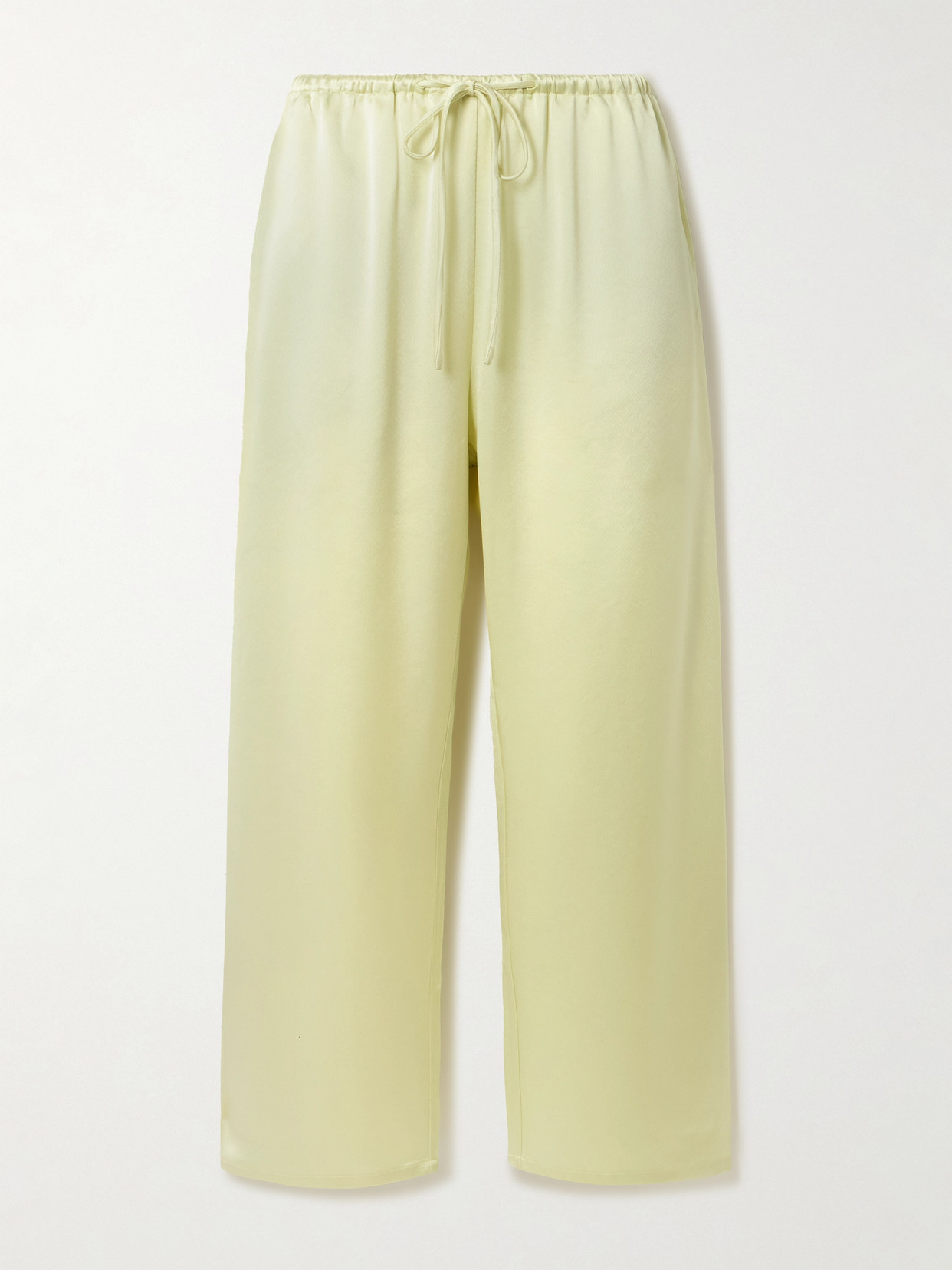 Leset Barb Cropped Satin Wide-leg Pants