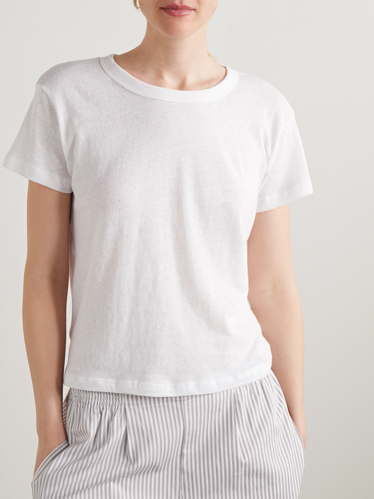 Leset Laura Margo Recycled Cotton-jersey T-shirt In White