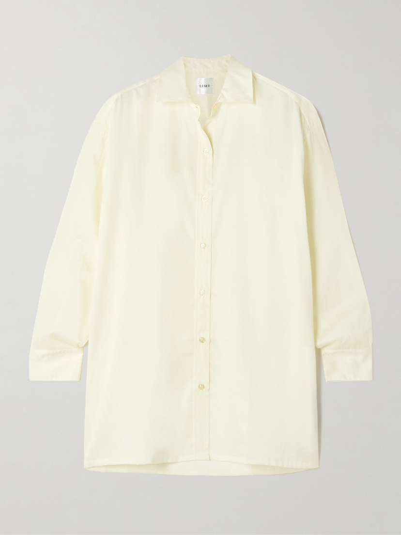 LESET Yoko Oversized Cotton-poplin Shirt