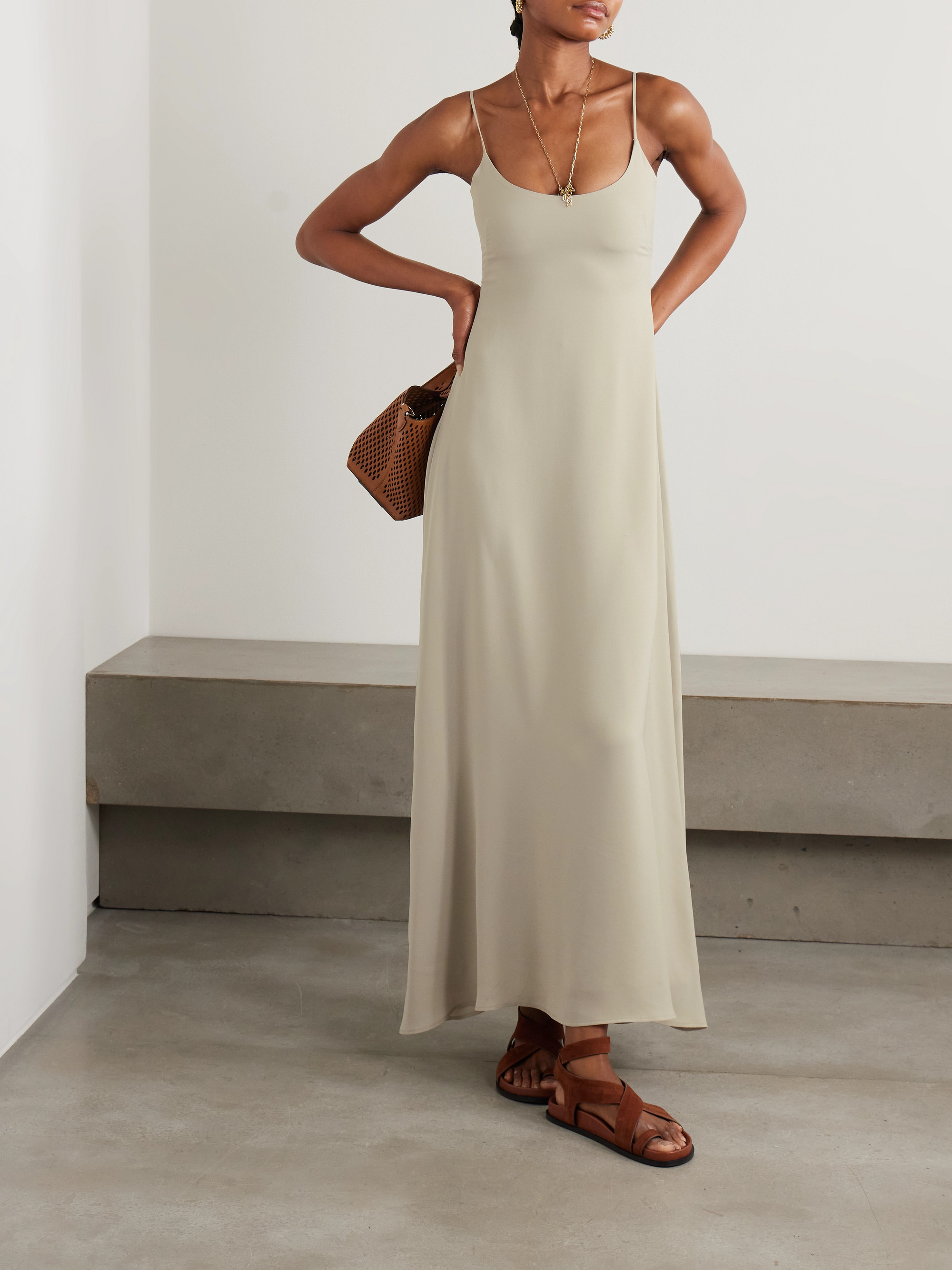 chinese dress ladies Leset Lauren Sleeveless Turtleneck Maxi Dress