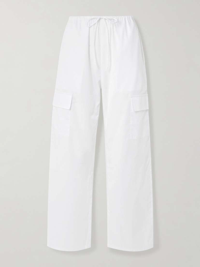 LESET Yoko Cotton-poplin Straight-leg Pants