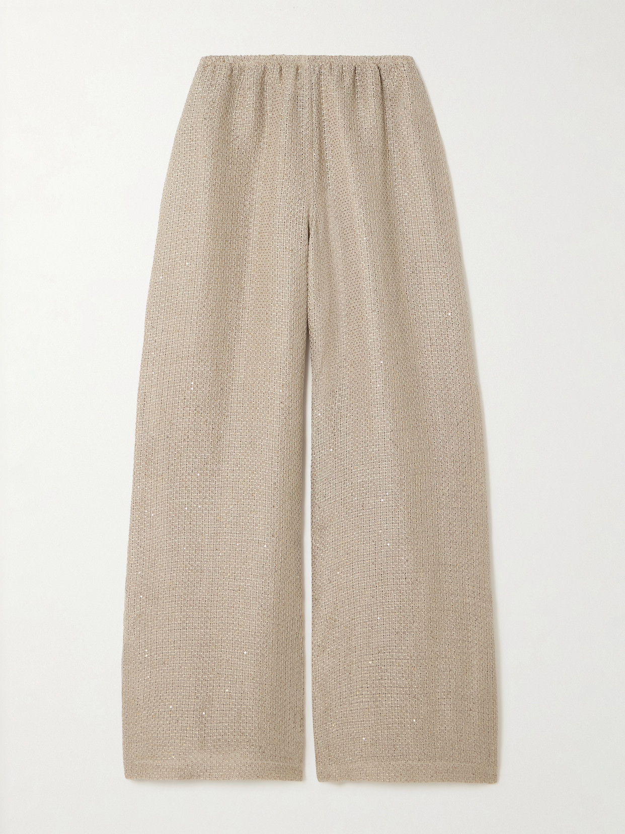 Leset Stella Sequin-embellished Linen-blend Gauze Wide-leg Pants