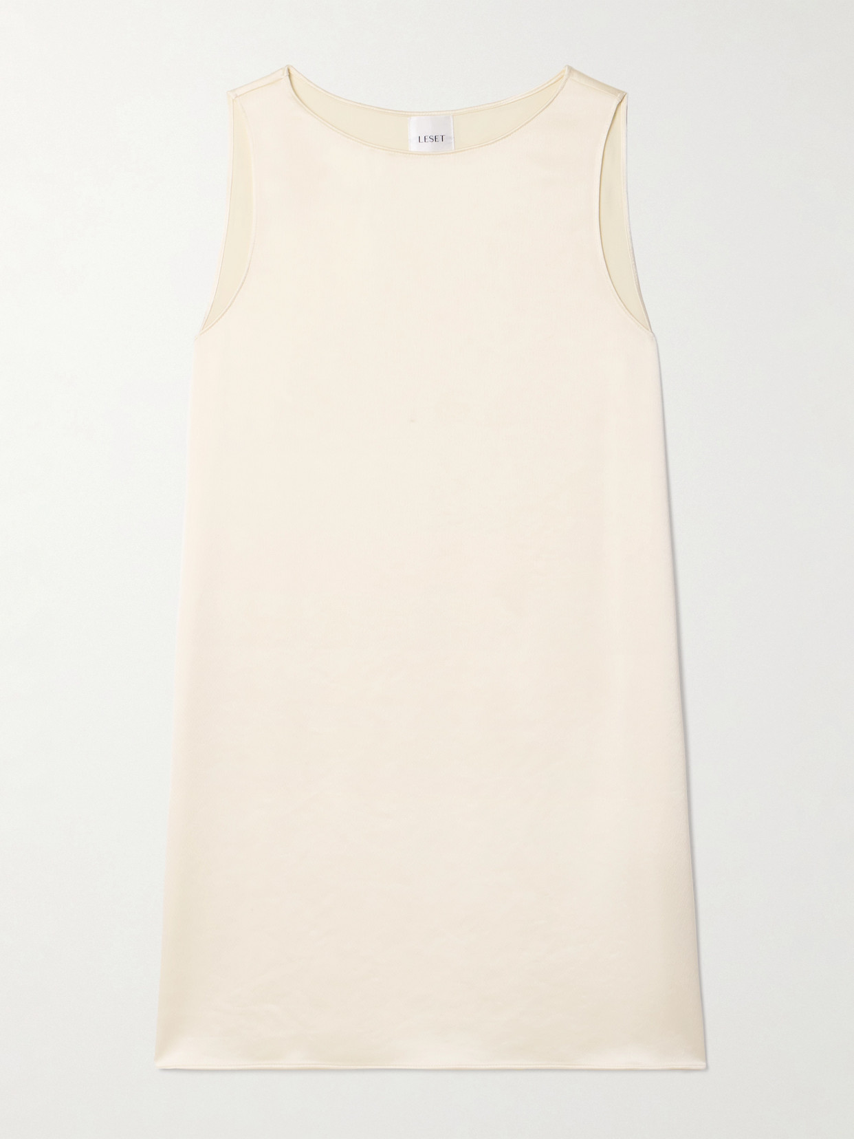 LESET - Barb Hammered-satin Mini Dress - Cream