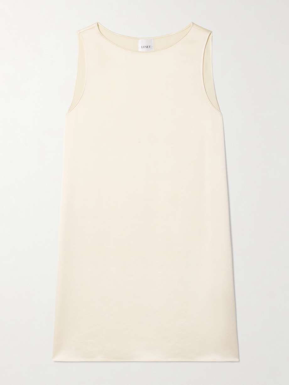 barb hammered-satin mini dress