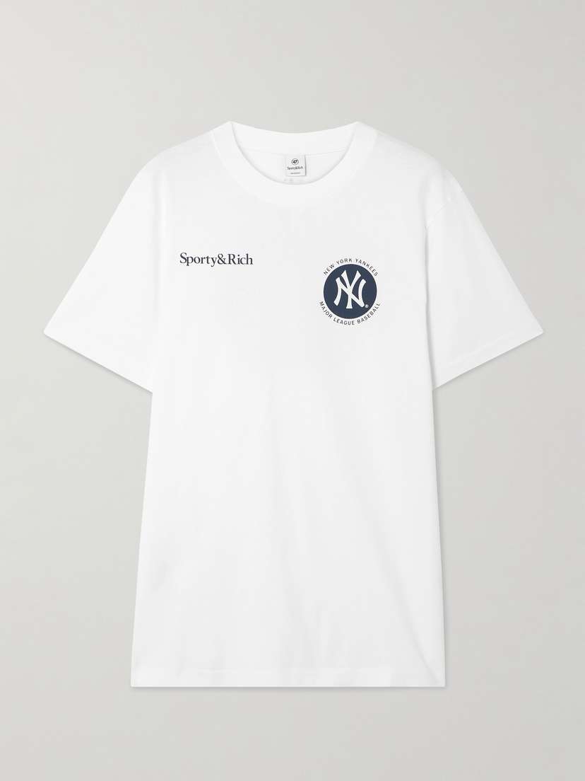 Sporty & Rich + New York Yankees Printed Cotton-jersey T-shirt