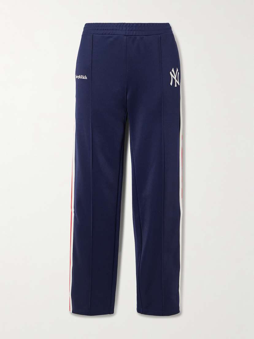 Sporty & Rich + New York Yankees Serif Striped Embroidered Jersey Track Pants