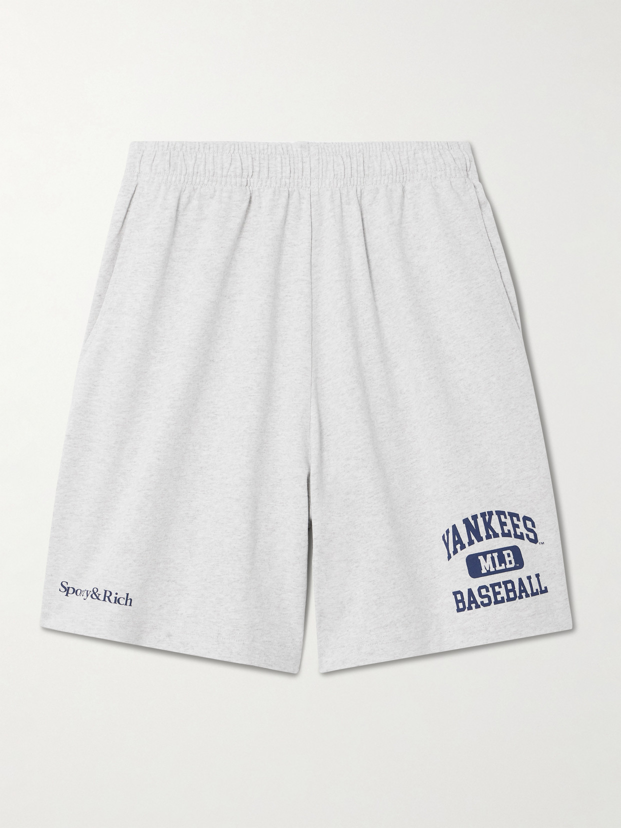 Sporty And Rich + New York Yankees Gym Printed Cotton-jersey Shorts In White