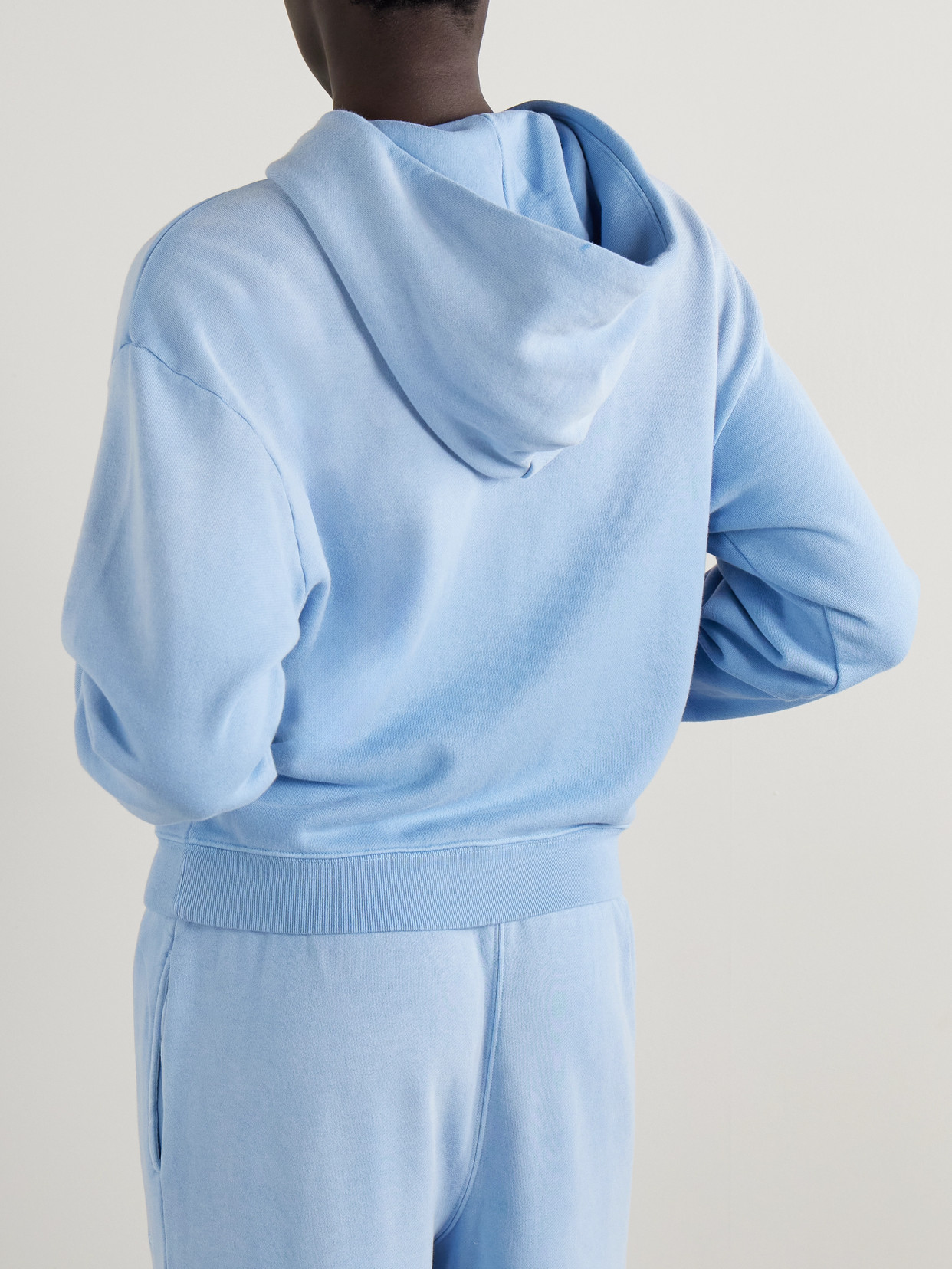 Skims French Terry Zip Up Hoodie In Blue