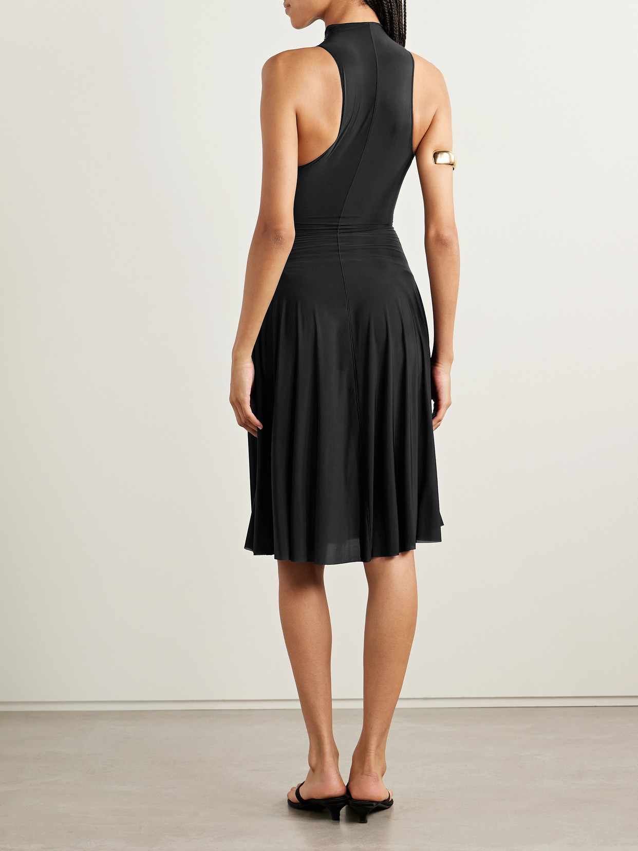 SKIMS MILKY SHEER HIGH NECK MIDI DRESS