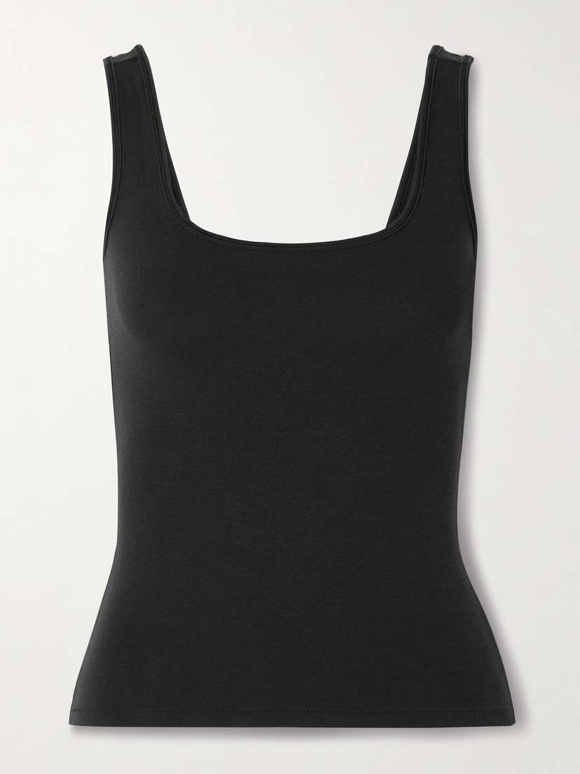 Skims Cotton-blend Jersey Tank - Soot