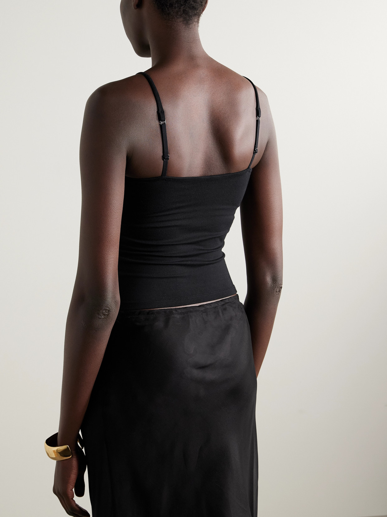 Skims Womens Smooth Layers Stretch-modal Cami Top Obsidian In Black