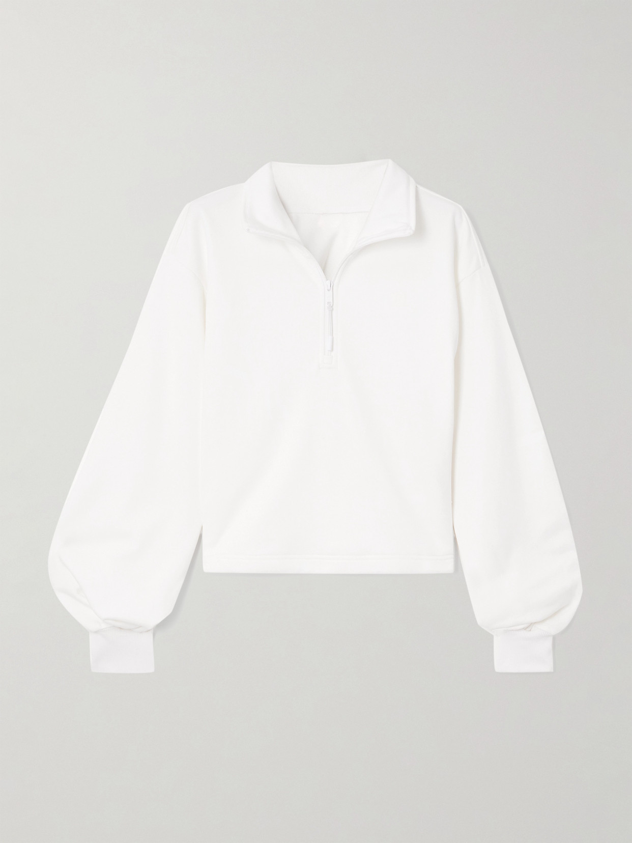 Lululemon Cotton-terry Half-zip Sweatshirt In White