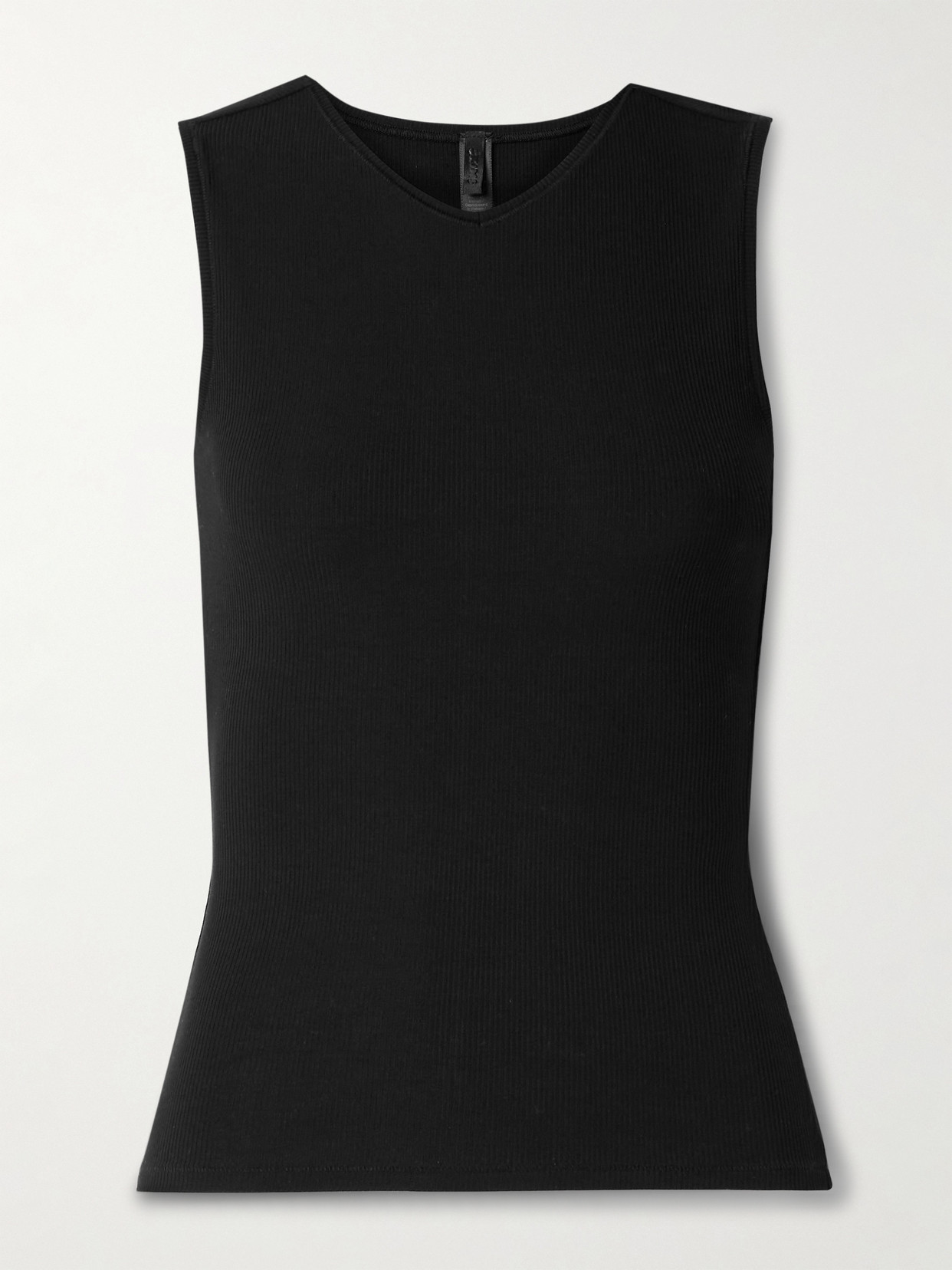 Skims Soft Lounge V-neck Tank Top In Black