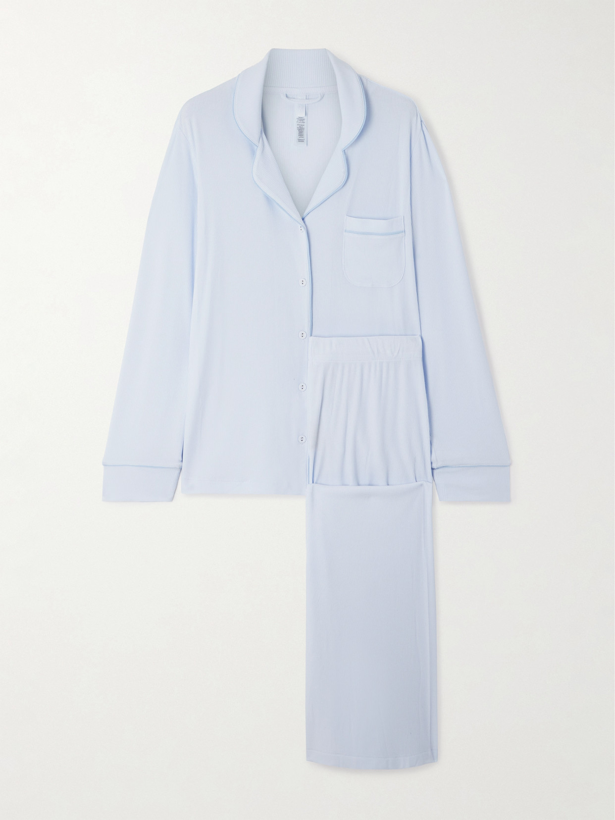 Skims Soft Lounge Ribbed Sleep Set In Blue